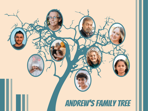 Family Tree template: Casual Graphic Family Tree2 (Created by InfoART's  marker)