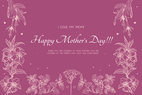 Editable greetingcards template:Mother's Day Greeting Card