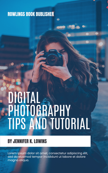Editable bookcovers template:Digital Photography Tips Book Cover