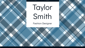 Editable businesscards template:Blue Lattice Fashion Designer Business Card