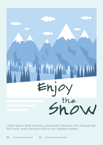 Editable flyers template:Snow Mountain Travelling Flyer