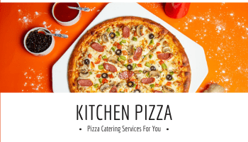 Editable businesscards template:Orange Pizza Kitchen Business Card