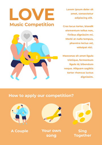 Poster (Relationship) template: Couple Music Competition Poster (Created by Visual Paradigm Online's Poster (Relationship) maker)