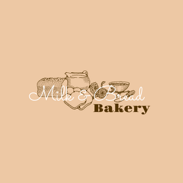 Bakery Logo Created With Illustration Of Bread