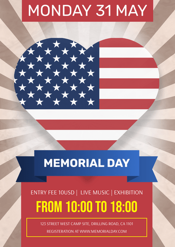 Editable posters template:Memorial Day Exhibition Poster