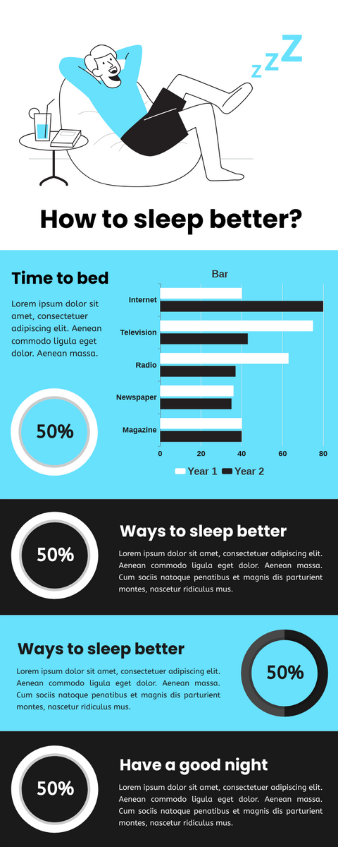 Infographic template: How to Sleep Better Infographic (Created by Visual Paradigm Online's Infographic maker)