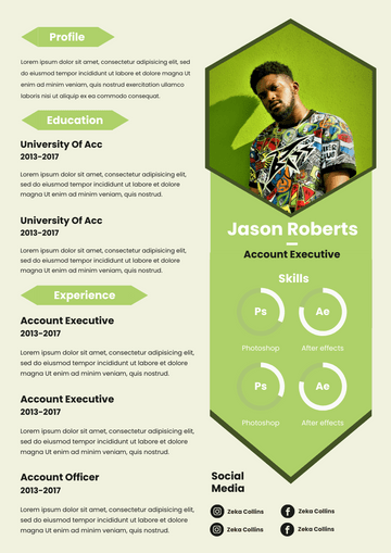 Resumes template: Green Polygon Resume (Created by Visual Paradigm Online's Resumes maker)
