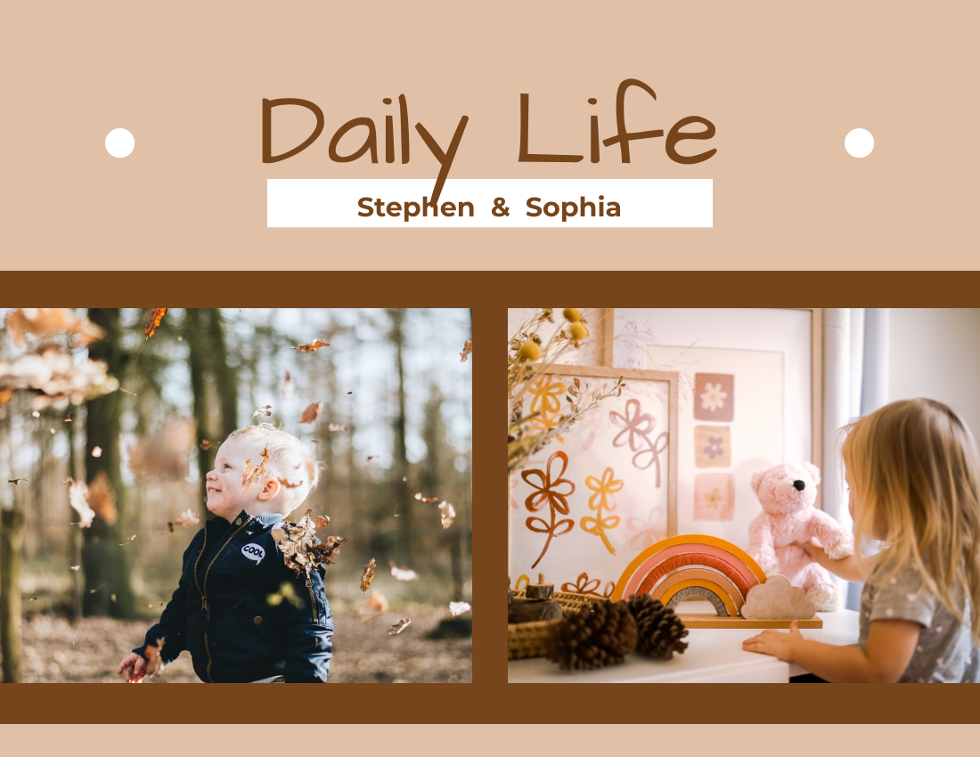 兒童照片簿 模板。 Daily Life Kids Photo Book (由 Visual Paradigm Online 的兒童照片簿軟件製作)