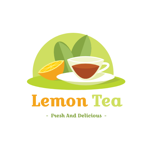 Lemon Tea Logo Designed With Illustration Of Drinks And Colourful Title
