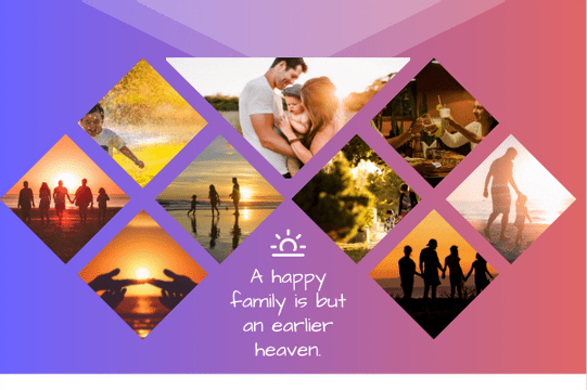 Greeting Card template: Sunset Family Day Greeting Card (Created by InfoART's  marker)