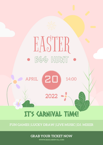 Editable posters template:Egg Hunting Carnival Poster
