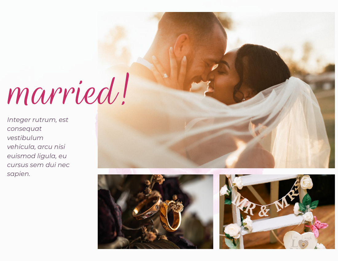 婚禮照相簿 模板。 Water Paint Wedding Photo Book (由 Visual Paradigm Online 的婚禮照相簿軟件製作)