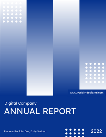 Reports template: Blue Gradient Company Annual Report (Created by Visual Paradigm Online's Reports maker)
