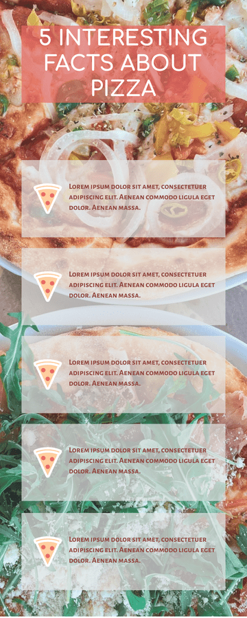 Infographic template: 5 Interesting Facts About Pizza Infographic (Created by Visual Paradigm Online's Infographic maker)