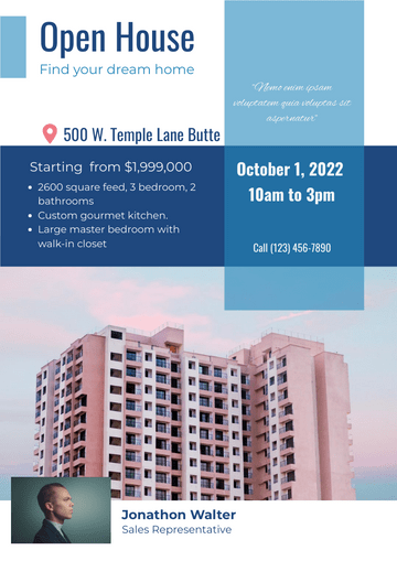 Editable flyers template:Real Estate Open House Flyer