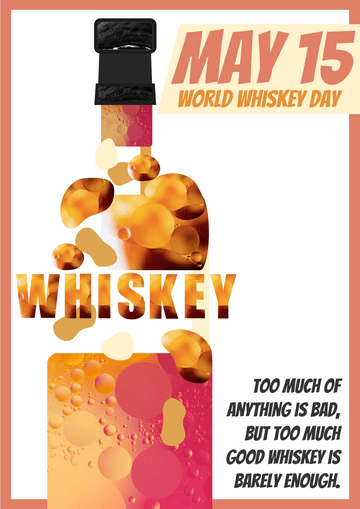Editable posters template:World Whiskey Day Poster With Quote