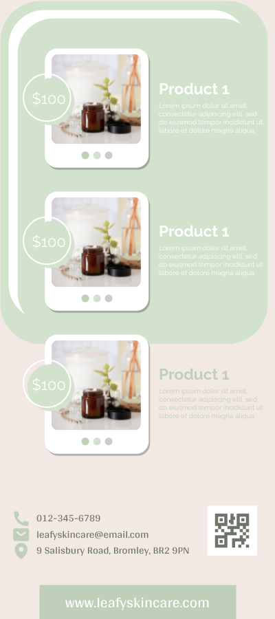 Organic Skin Product Sale Rack Card