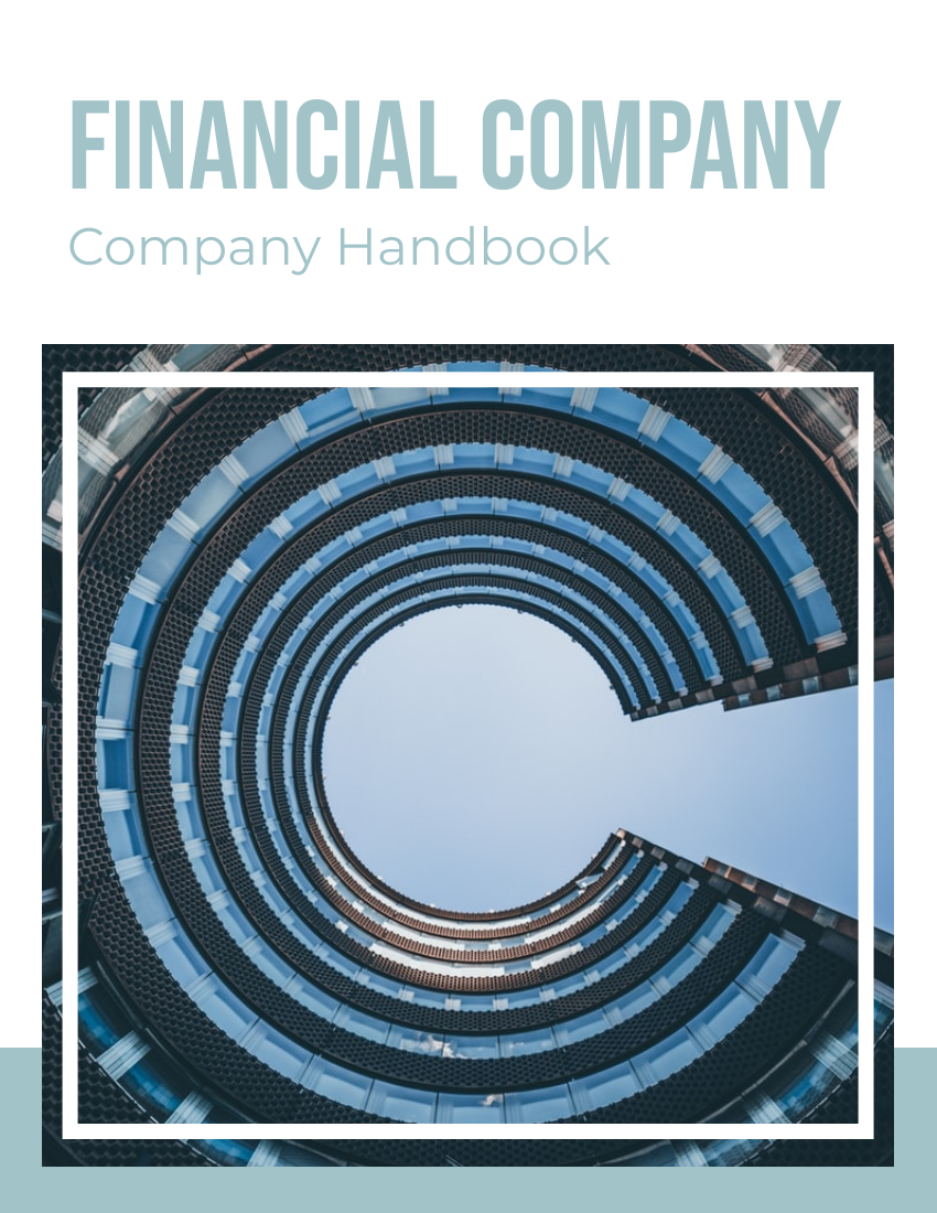 Employee Handbook 模板。 Financial Company Employee Handbook (由 Visual Paradigm Online 的Employee Handbook軟件製作)