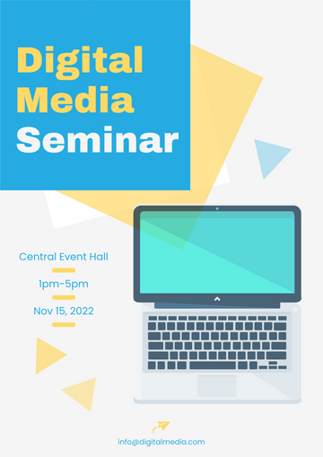 Poster template: Digital Media Seminar Poster (Created by Visual Paradigm Online's Poster maker)