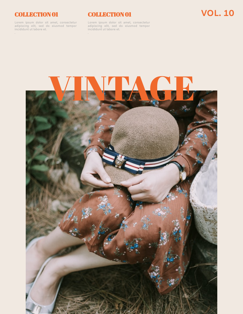 Lookbook template: Floral Vintage Style Lookbook (Created by Visual Paradigm Online's Lookbook maker)