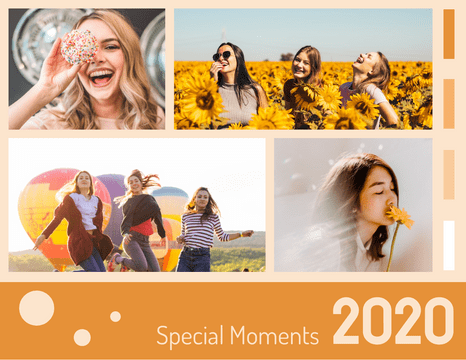 年度回顧照相簿 模板。 Special Moments Of 2020 Photo Book (由 Visual Paradigm Online 的年度回顧照相簿軟件製作)