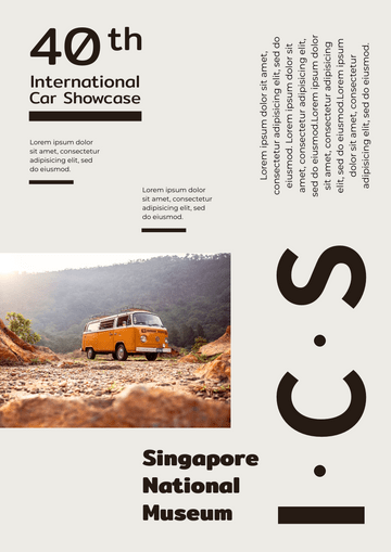 Flyer template: International Car Showcase Flyer (Created by Visual Paradigm Online's Flyer maker)