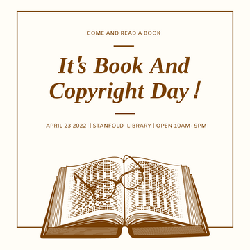 Brown Book Illustration Book And Copyright Day Instagram Post