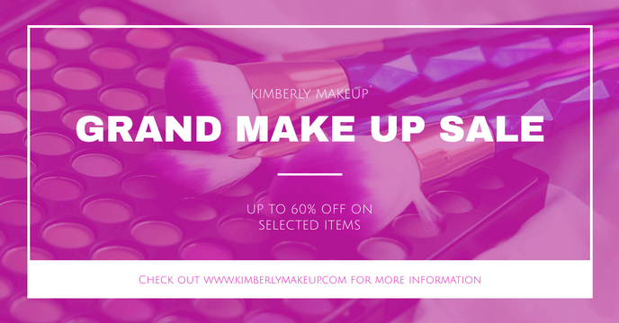 Editable facebookads template:Pink Cosmetics Photo Makeup Sale Facebook Ad