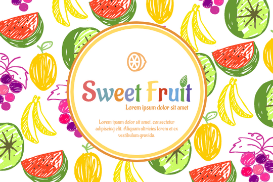 Label template: Colorful Fruit Label (Created by InfoART's  marker)