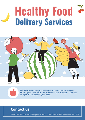 Editable flyers template:Healthy Food Delivery Services Flyer