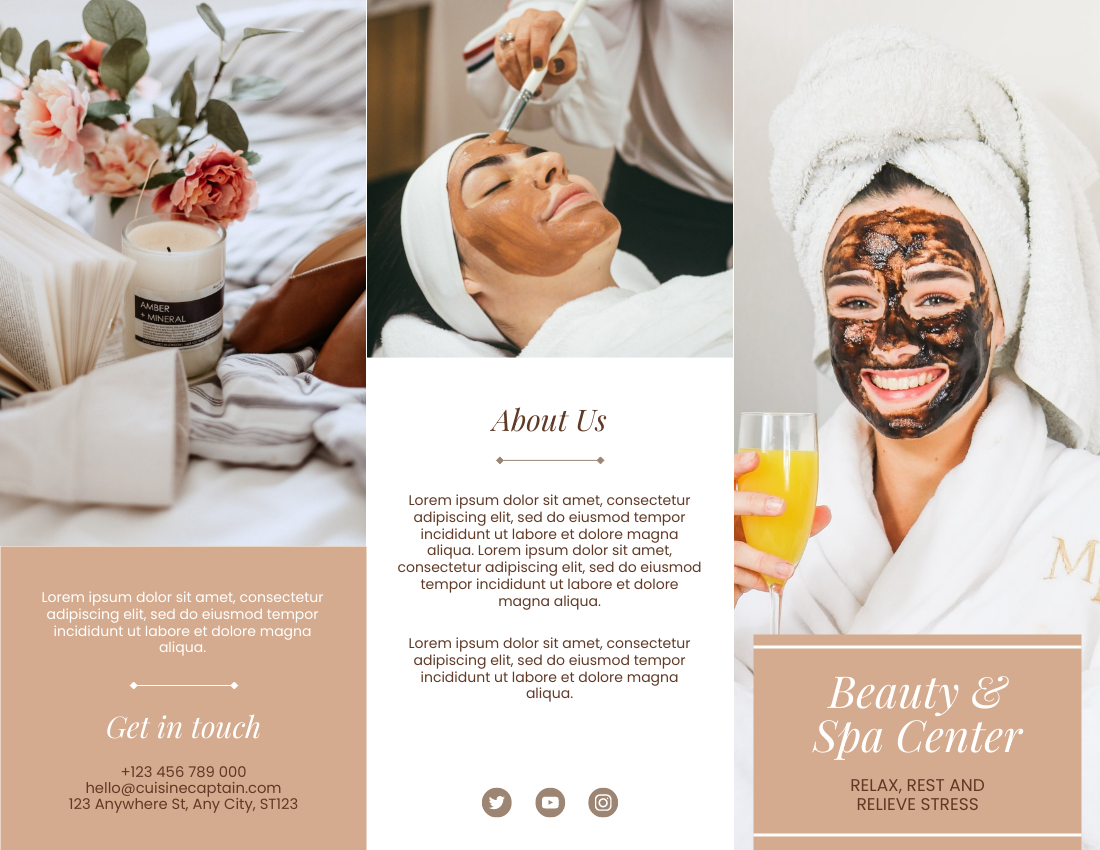 Brochure template: Beauty And Spa Brochure (Created by Visual Paradigm Online's Brochure maker)