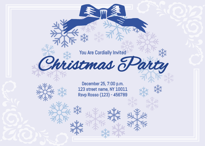 Snowflake Christmas Party Invitation