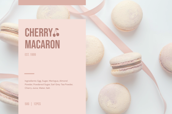 Label template: Cherry Macaron Label (Created by Visual Paradigm Online's Label maker)
