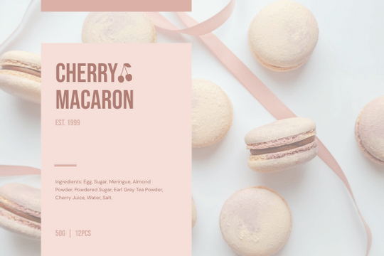 Label template: Cherry Macaron Label (Created by InfoART's  marker)