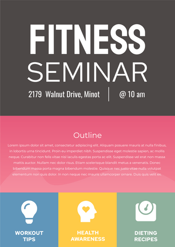 Editable posters template:Fitness Seminar Poster