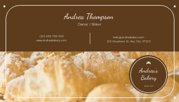 Business Card template: Orange Brown Bakery Business Card (Created by Visual Paradigm Online's Business Card maker)