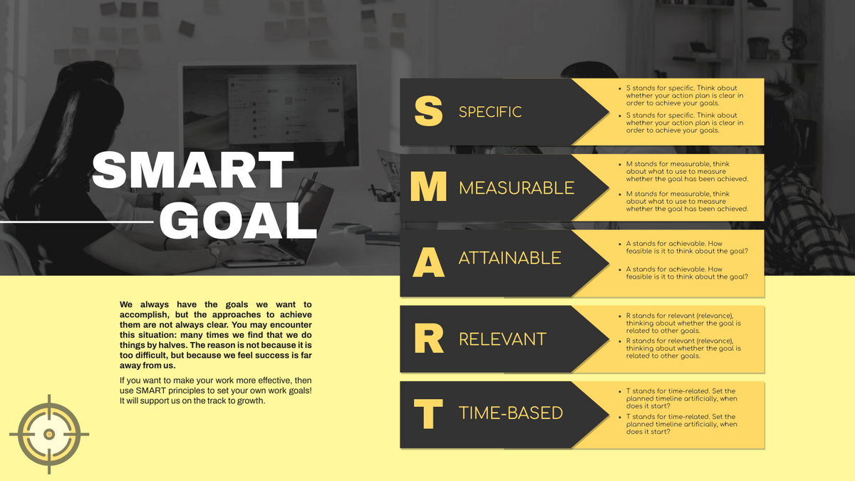 Strategic Analysis template: Yellow SMART Goal Strategic Analysis (Created by Visual Paradigm Online's Strategic Analysis maker)