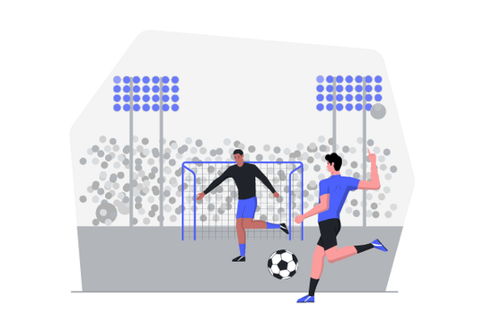 体育插图 模板。Playing Football Illustration (由 Visual Paradigm Online 的体育插图软件制作)