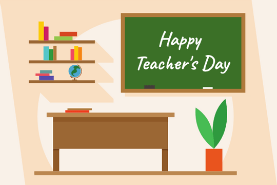 Greeting Card template: Happy Teacher's Day Scene Greeting Card (Created by Visual Paradigm Online's Greeting Card maker)