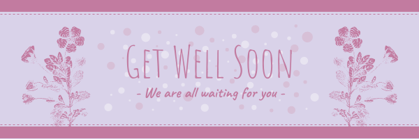 Email Header template: Simple Purple Get Well Soon Email Header (Created by Visual Paradigm Online's Email Header maker)