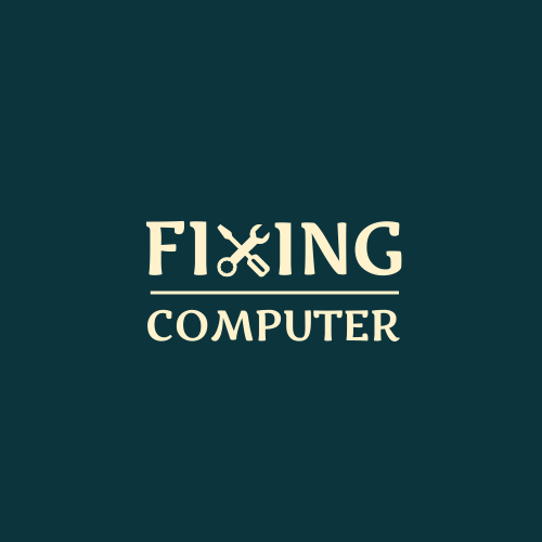 Typography With Graphic Logo Designed For Computer Fixing Store