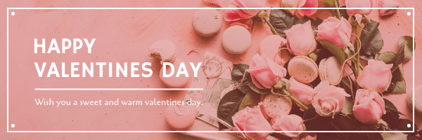 Editable emailheaders template:Pink Floral Photo Valentines Day Email Header