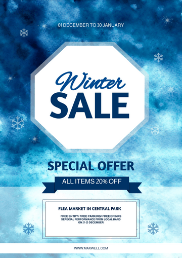 Editable flyers template:Winter Sale Special Offer Flyer