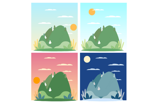 Day And Night Illustration