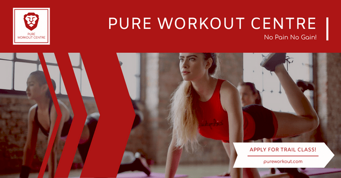 Editable facebookads template:Red Fitness Centre Photo Facebook Ad