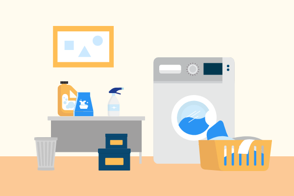 Home Illustration template: Washing Clothes (Created by Scenarios's Home Illustration maker)