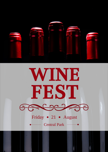 Editable posters template:Wine Festival Poster