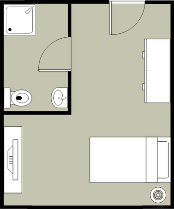 Bedroom Floor Plan template: Single Bedroom Layout (Created by InfoART's Bedroom Floor Plan marker)