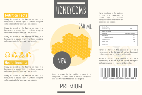 Label template: Honeycomb Label (Created by Visual Paradigm Online's Label maker)