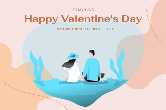 Greeting Card template: Happy Valentine's Day Greeting Card (Created by Visual Paradigm Online's Greeting Card maker)